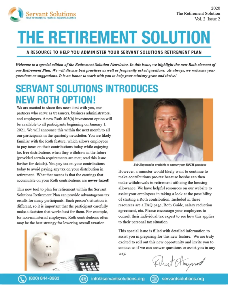 the retirement solution newsletter