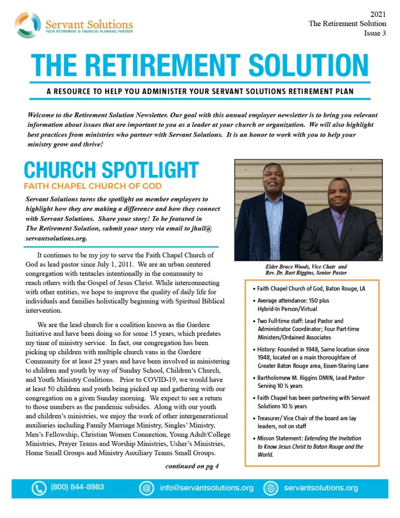 the retirement solution newsletter