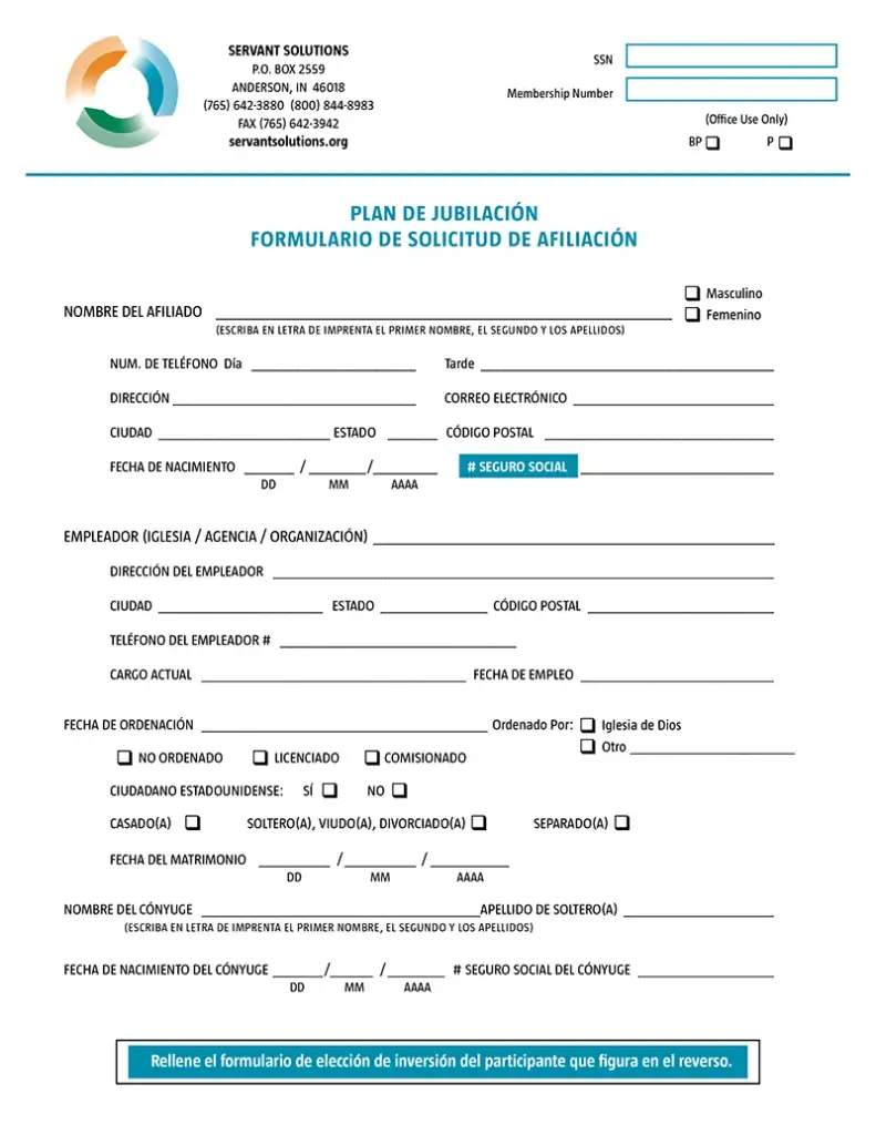 spanish membership application