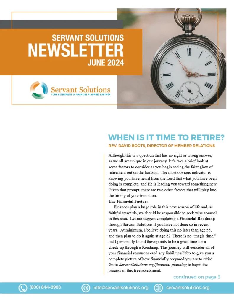 Servant Solutions Newsletter