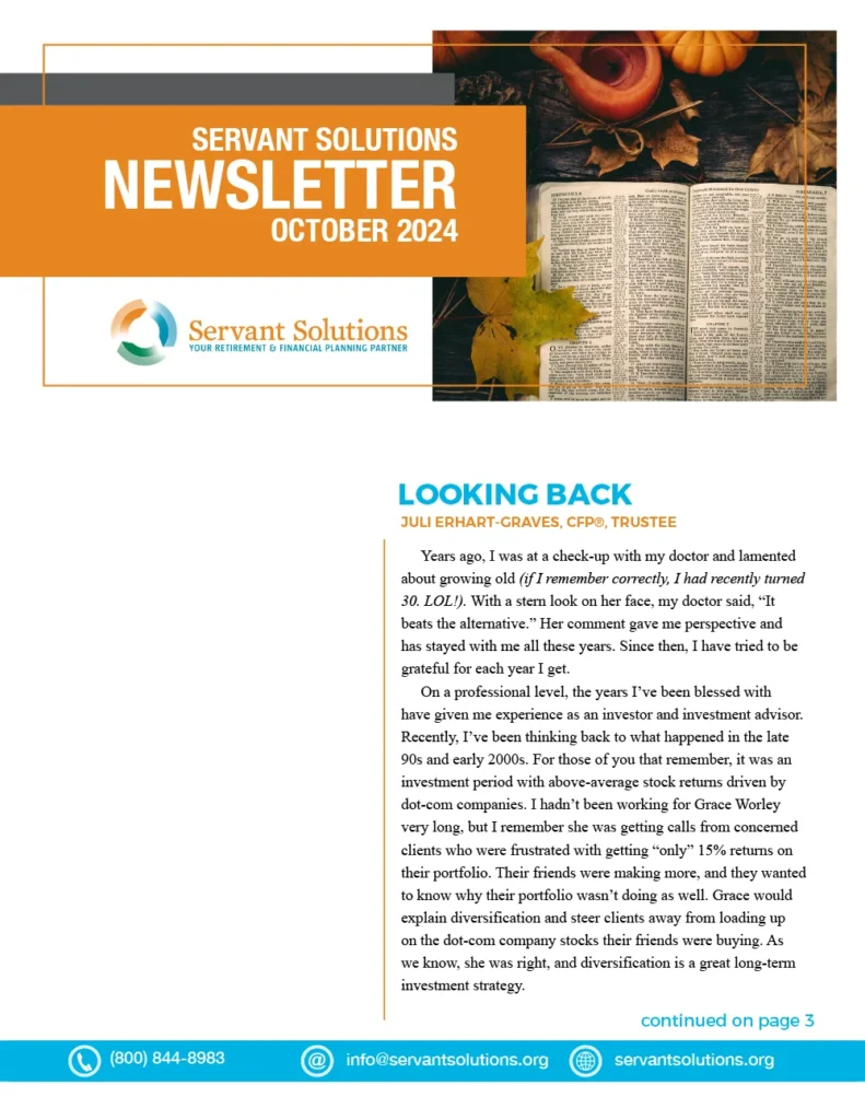 Servant Solutions Newsletter