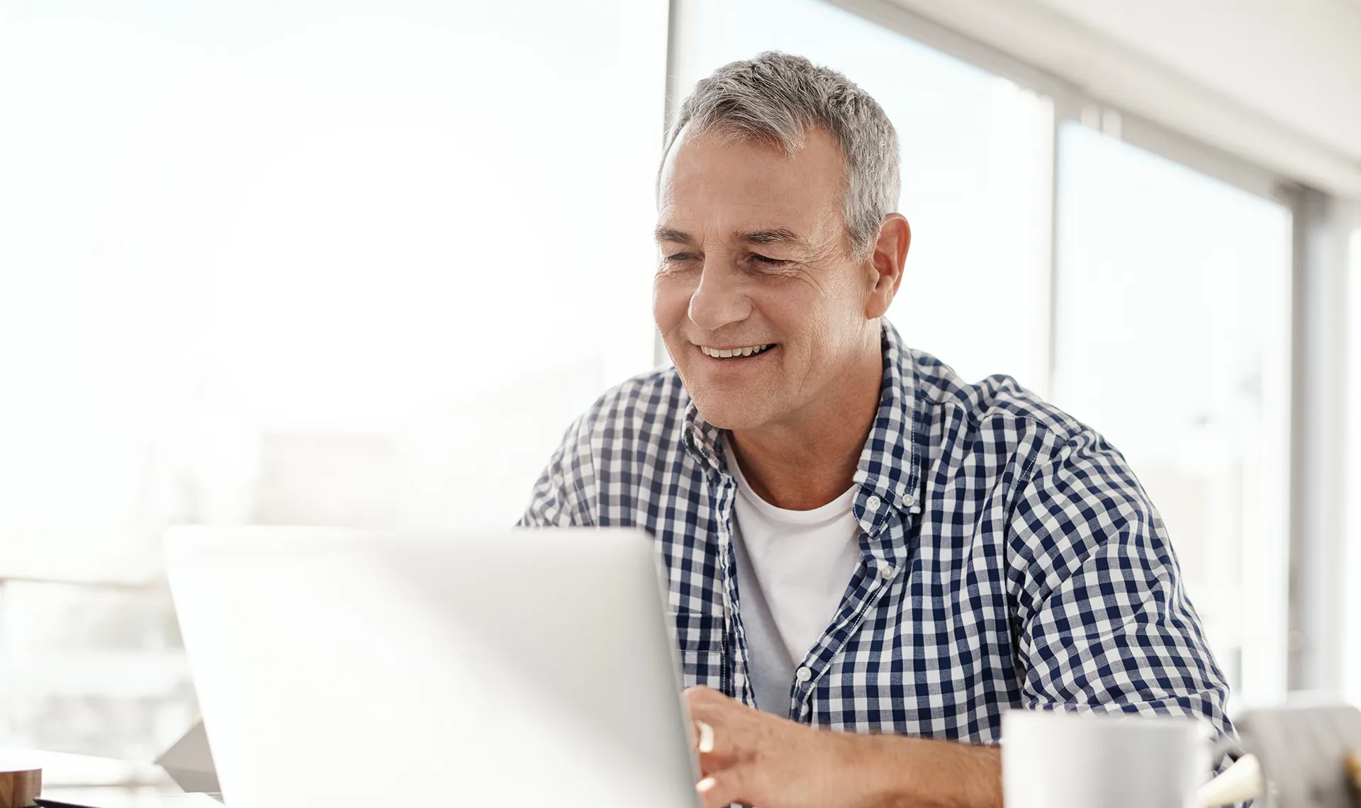 older man participating in financial stewardship circle online