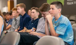 Children attending a church service